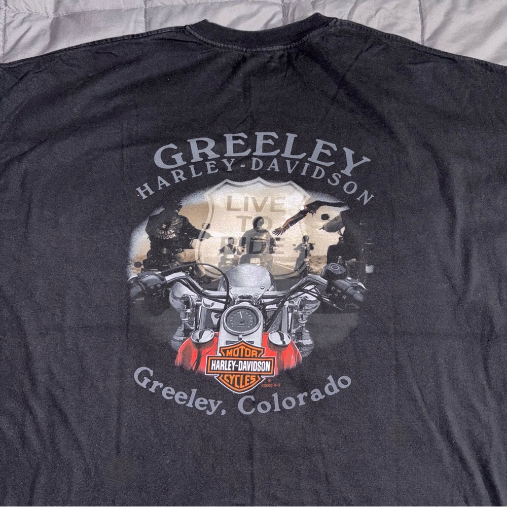 Harley Davidson Shirt Mens 3XL Greeley Colorado Biker Motocycle Y2K Live Ride
